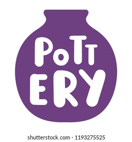 Pottery. Vector hand drawn symbol illustration on white background.