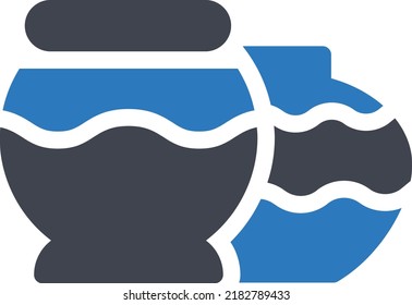 pottery Vector illustration on a transparent background. Premium quality symmbols. Glyphs vector icons for concept and graphic design. 
