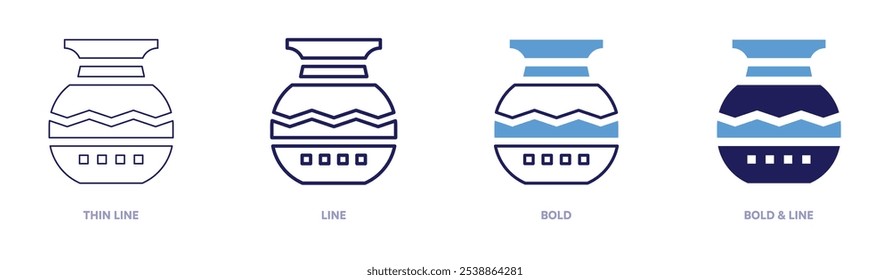 Pottery wholesale icon in 4 different styles. Thin Line, Line, Bold, and Bold Line. Duotone style. Editable stroke.