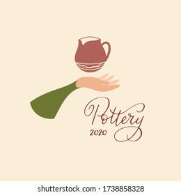 Pottery workshop - handdrawn vector illustration for poster, card, banner, invitation. 
