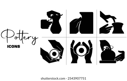 Pottery workshop. A potter sculpts a clay pot on a potter's wheel. Vector illustration. Molding dreams, hands in harmony, crafting with care, hands of the potter, hands of artistry.