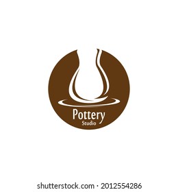 Pottery workshop studio logo vector template