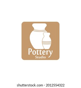 Pottery workshop studio logo vector template