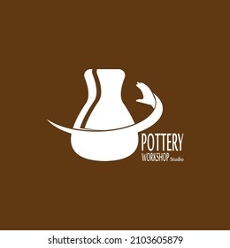Pottery workshop studio logo vector template