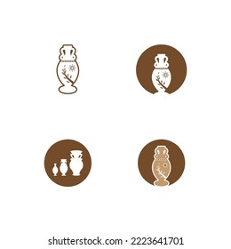 Pottery workshop studio logo vector template