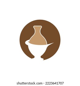 Pottery workshop studio logo vector template