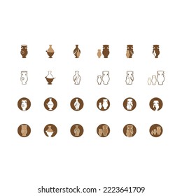 Pottery workshop studio logo vector template