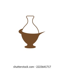 Pottery workshop studio logo vector template