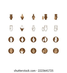 Pottery workshop studio logo vector template