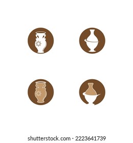 Pottery workshop studio logo vector template