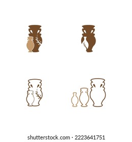 Pottery workshop studio logo vector template