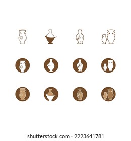 Pottery workshop studio logo vector template