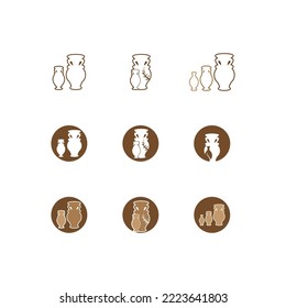 Pottery workshop studio logo vector template