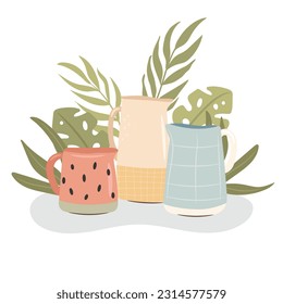 Pottery workshop studio. Vector illustration