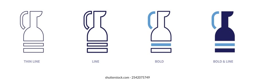 Pottery workspace organization icon in 4 different styles. Thin Line, Line, Bold, and Bold Line. Duotone style. Editable stroke.