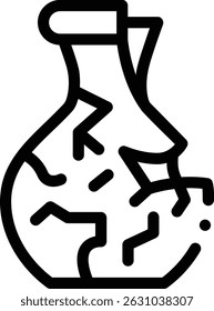 Blumenerde-Symbol. Design mit dünnen linearen Stilen einzeln auf weißem Hintergrund