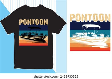 Potton Boat. T-shirt design. Vector Illustration .