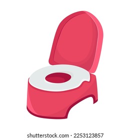 Potty for babies vector illustration. Toilet seat for kids, furniture for lavatory or baby room isolated on white background. Childhood, hygiene concept