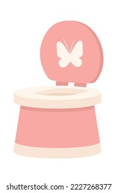 Potty chair for children flat icon WC with butterfly