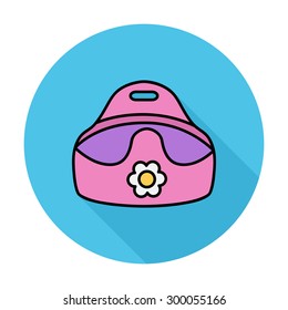 Potty icon. Flat vector related icon whit long shadow for web and mobile applications. It can be used as - logo, pictogram, icon, infographic element. Vector Illustration. 