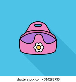 Potty icon. Flat vector related icon with long shadow for web and mobile applications. It can be used as - logo, pictogram, icon, infographic element. Vector Illustration.