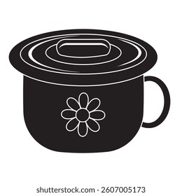 A potty icon highlighted on a white background. A chamber pot. Silhouette vector illustration