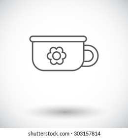 Potty icon. Thin line flat vector related icon for web and mobile applications. It can be used as - logo, pictogram, icon, infographic element. Vector Illustration. 