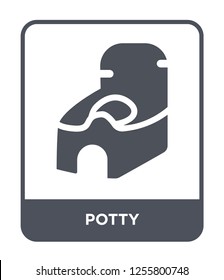 Potty Icon Vector On White Background, Potty Trendy Filled Icons From Kids And Baby Collection, Potty Simple Element Illustration