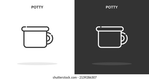 icono de línea de puntos. Estilo de contorno simple.signo lineal de potty. Ilustración vectorial aislada en fondo blanco. EPS de trazo editable 10