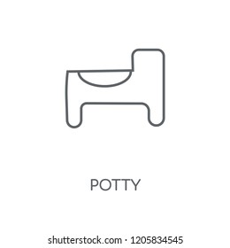 Potty Linear Icon. Potty Concept Stroke Symbol Design. Thin Graphic Elements Vector Illustration, Outline Pattern On A White Background, Eps 10.