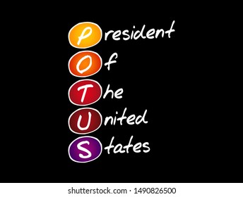 POTUS - President of the United States acronym, concept background