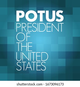 POTUS - President of the United States acronym, concept background