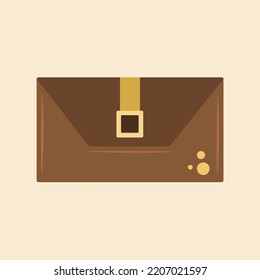 Pouch bag flat vector illustration. Cute pouch bag cartoon vector illustration for graphic design and decorative element