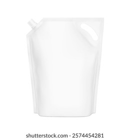 Pouch bag with hole handle mockup. Vector illustration isolated on white background. Front view. Perfect to make final pack shot your product. EPS10.