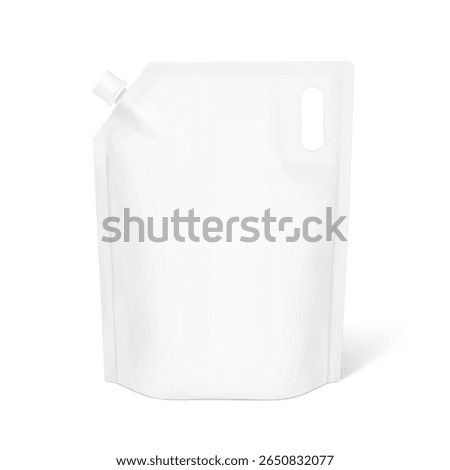 Pouch bag with hole handle mockup. Vector illustration isolated on white background. Front view. Perfect to make final pack shot your product. EPS10.