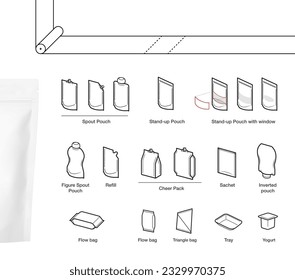 Pouch bag icon set. Vector illustration. Can be use for your design, presentation, infographics, ad. EPS10.	