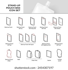 Pouch bag icon set. Vector illustration. Can be use for your design, presentation, infographics, ad. EPS10.	