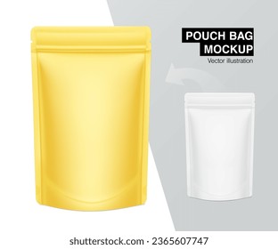 Pouch bag isolated on white background. Vector illustration. Front view. Can be use for template your  design, background, presentation, promo, ad. EPS10.