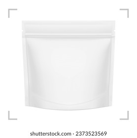 Pouch bag isolated on white background. Hight realistic vector illustration. Front view. Can be use for template your design, background, presentation, promo, ad. EPS10.