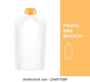 Pouch bag mockup. Front view. Vector illustration isolated on white background. Ready and simple to use for your design. EPS10. svg