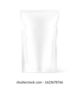 Pouch bag mockup isolated on white background. Vector illustration. Front view. Can be use for template your design, presentation, promo, ad. EPS10.	