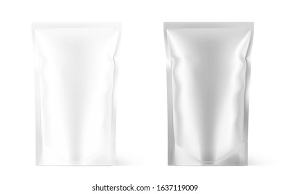 Pouch bag mockup isolated on white background. Vector illustration. Front view. Can be use for template your design, presentation, promo, ad. EPS10.	