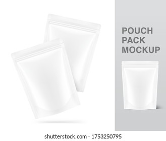 Pouch bag mockup isolated on white background. Vector illustration. Front view. Can be use for template your design, presentation, promo, ad. EPS10.	
