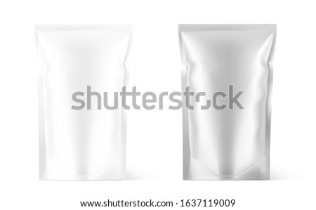 Pouch bag mockup isolated on white background. Vector illustration. Front view. Can be use for template your design, presentation, promo, ad. EPS10.	