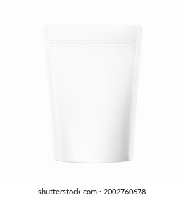 Pouch bag mockup on white background. Vector illustration isolated. Front view. Can be use for template your design, presentation, promo, ad. EPS10.	
