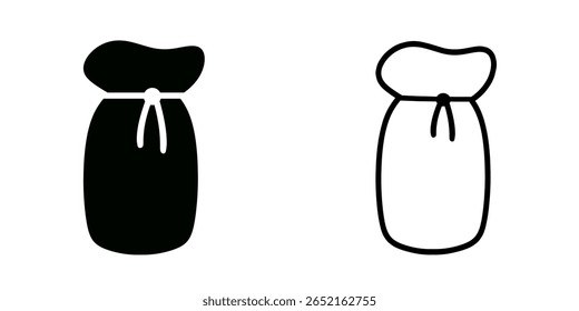 Pouch bag set icon isolated on white background.