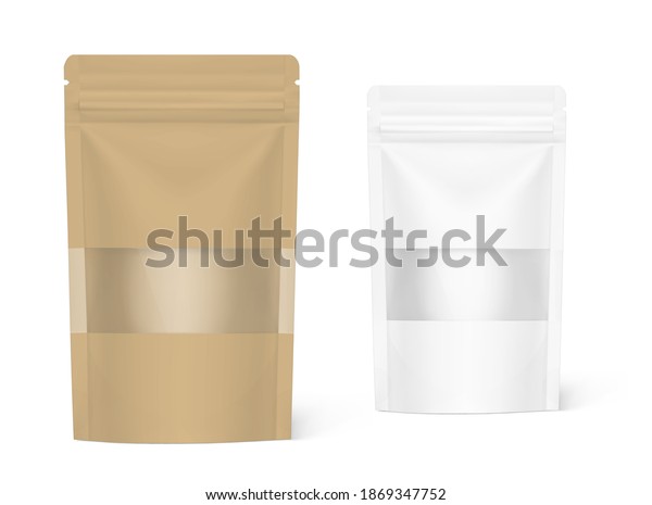 Download Pouch Bag Ziplock Transparent Window Mockup Stock Vector Royalty Free 1869347752