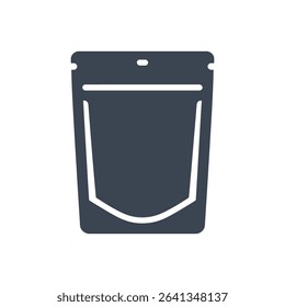 Pouch bag with a zipper icon for packaging