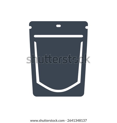Pouch bag with a zipper icon for packaging