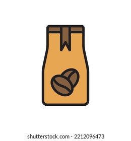 Pouch of Coffee Icon Vector Illustration